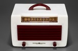 General Electric L-570 Catalin Radio in Alabaster with Maroon